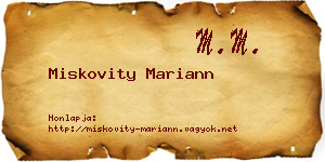 Miskovity Mariann névjegykártya